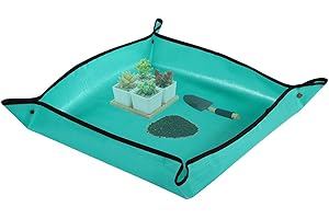 Owl Focus PE Plant Repotting Mat Waterproof, Indoor Succulent Potting, Portable Gardening Transplanting Mat,26.8x26.8 Inch