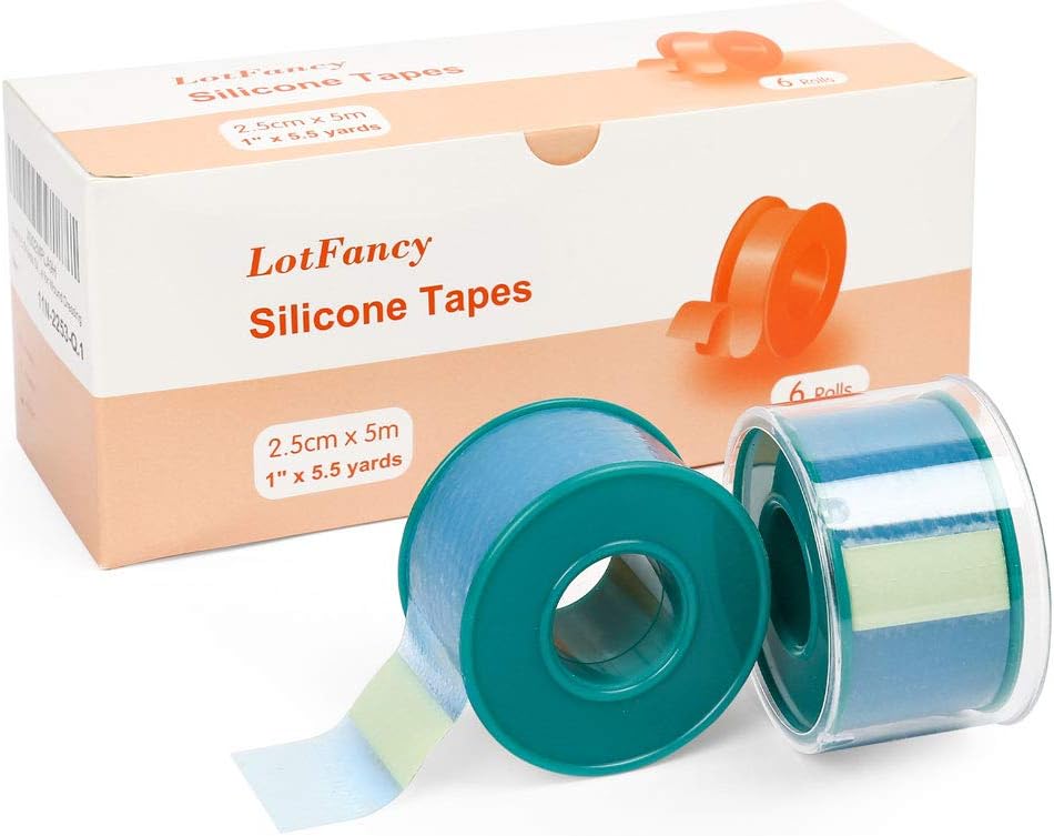 6Rolls LotFancy Medical Soft Silicone Tape 1" x 5.5Yards