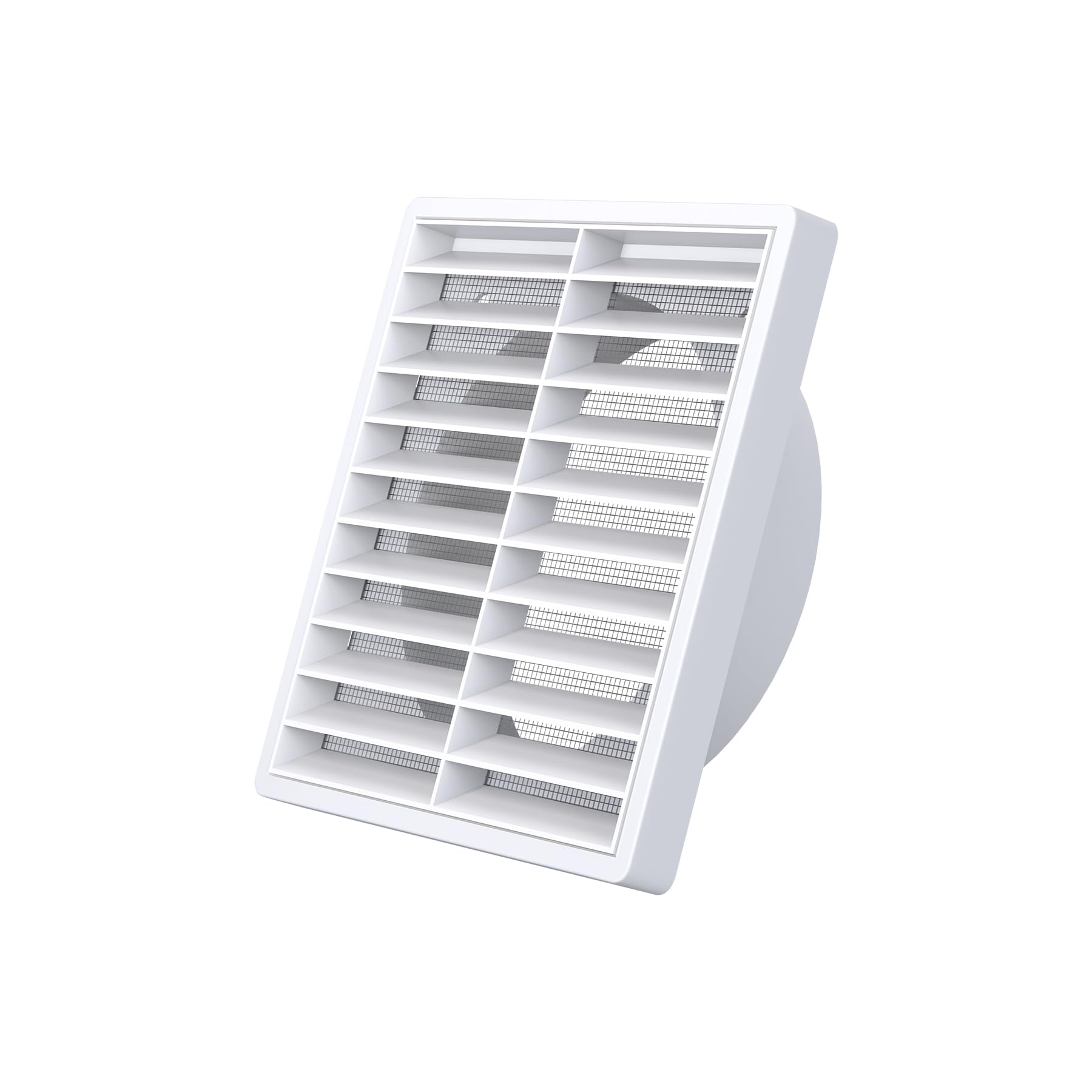 Photo 1 of KCVENTSAIR Air Vent ABS Louver Grille Cover 6 Inch, External Wall Vent Cover with Built-in Screen Mesh for Intake Exhaust Ventilation Exterior Door Ceiling Attic Storage Garage, White