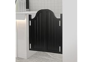 PINELICORN Interior Swinging Doors Wood Cafe Door Saloon Door with Metal Hinges for Bar Porch Stairs Bedroom Entrance Partition (Black, 35.43x35.43in)