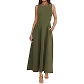 PRETTYGARDEN Summer Sleeveless Maxi Dresses for Women 2026 Elegant Classy A Line Tank Formal Midi Long Wedding Guest Dress