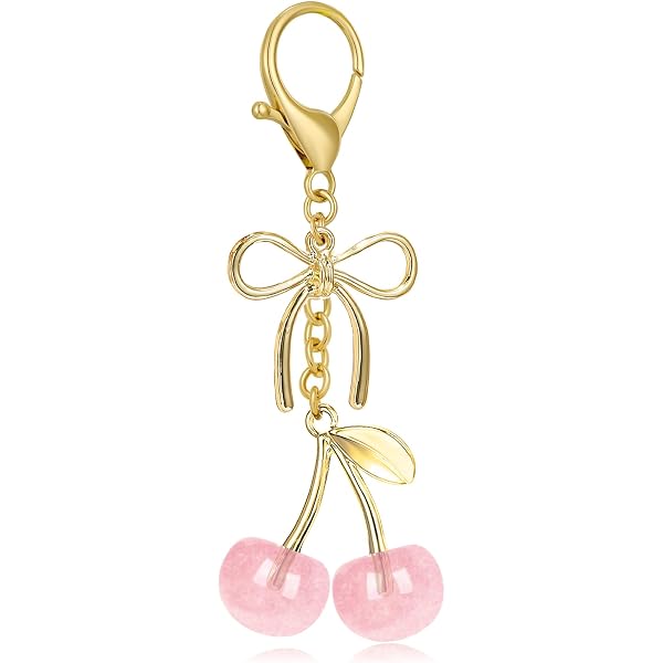 LAEKOU Initial Bag Charm Keychain - Letter Keychain With Heart Clasp For Women's Purse & Backpack - View #6