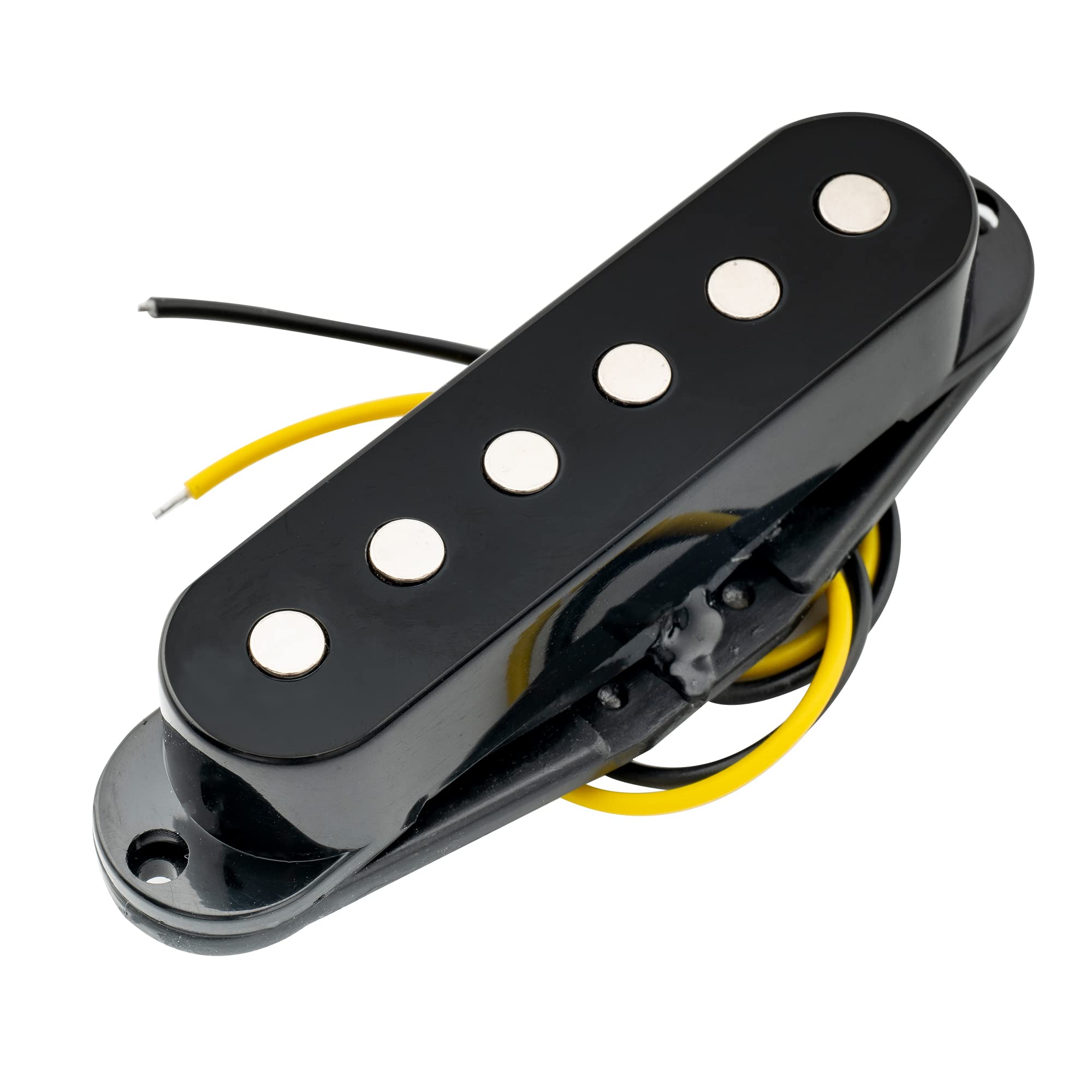 Musiclily 52mm Ceramic Guitar Single coil Bridge Pickup for Strat or Squier Style,Black