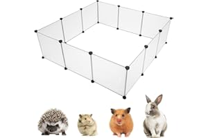 Kennkari 12 Panels 14" x 14", Plastic Pet Playpen for Small Animal, Adjustable Yard Fence for Hedgehog, Guinea Pig, Hamster, Bunny, Rabbit, Turtle
