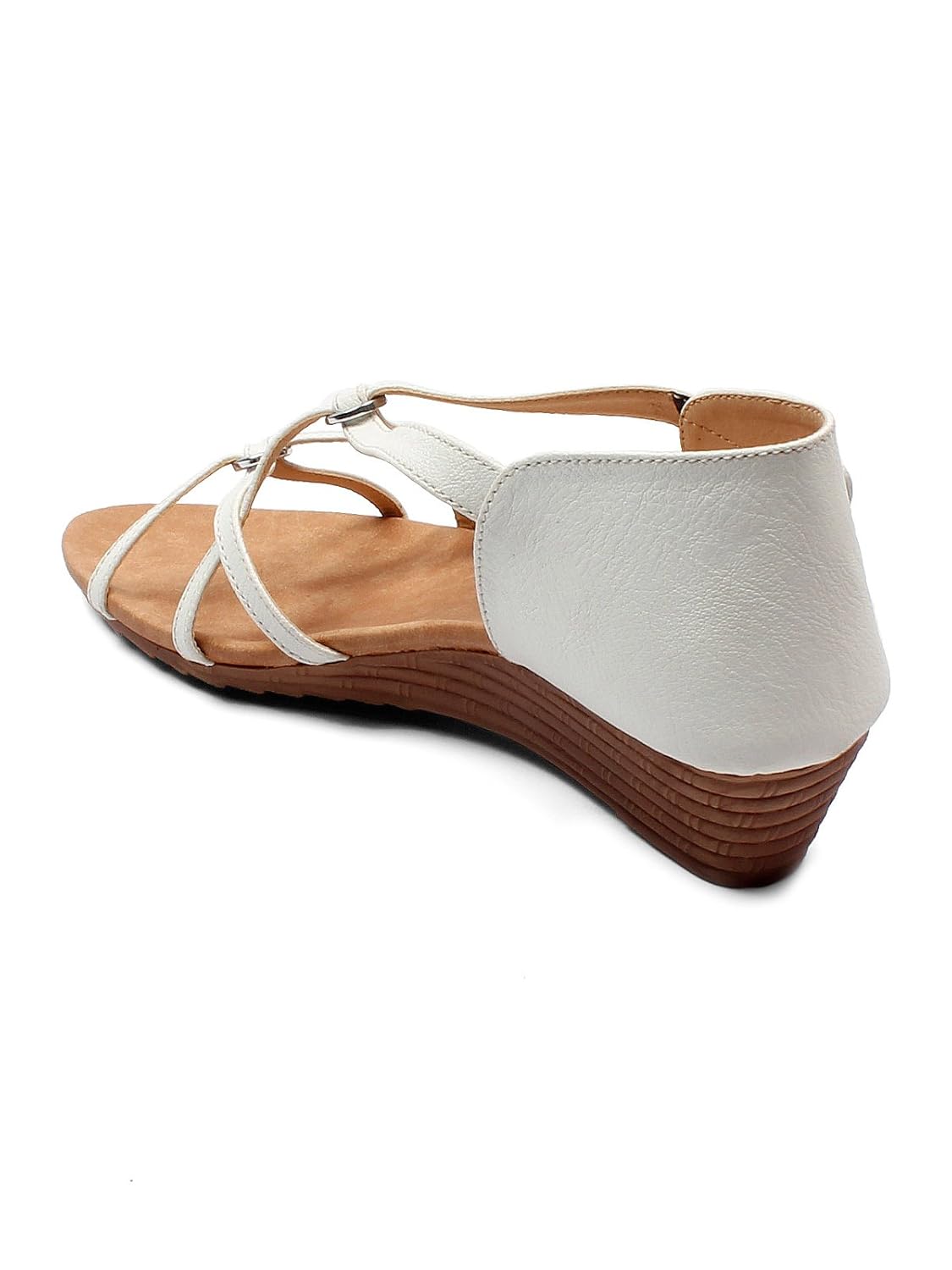 meriggiare women synthetic white wedges
