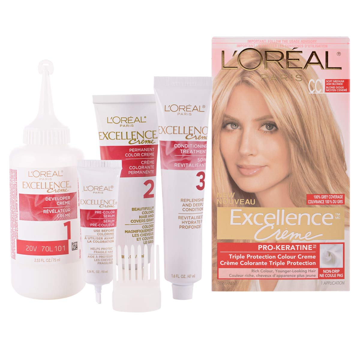 L Oreal Paris Hair Color Excellence Cc1 Soft Medium Ash Blonde 3