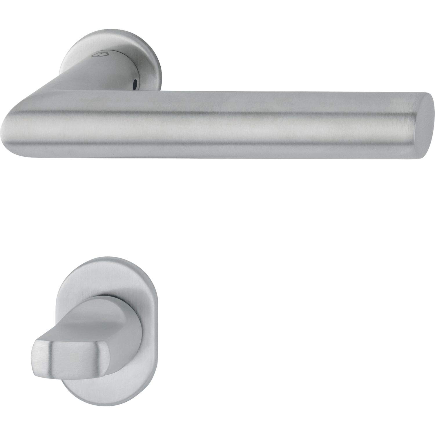 Hoppe Amsterdam Door Handle Set on Mini Rosette WC Door Thickness 40-45 Stainless Steel