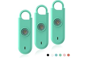 Fauxomor 140dB Personal Safety Alarm for Women, 3 Pack Safe Alarm Protection Keychain with Strobe Light with Low Battery Notice, Security Siren Self Defense for Children Seniors College Girls(Green)