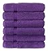 SALBAKOS 100% Turkish Cotton Hand Towel Set of 6 16x30 inch | Heirloom Quality | Hotel & Spa Collection | Ultra Soft, Absorbent, Long Lasting Hand Towels | Made in Turkey (Purple, 6 Hand Towels)