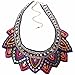 QIYUN.Z Tribal Jewelry Handmade Spiky Geometric Triangle Charm Bib Choker Necklace