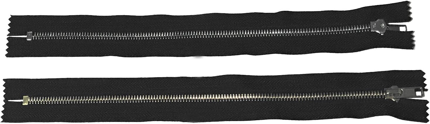 Heavy Duty Gold and Silver Plated Metal Teeth Zippers #5 12", 18" and 24" (12 Inches, Silver Plated)