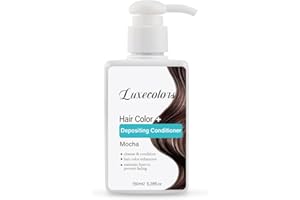 LUXECOLORS Mocha Hair Color Depositing Conditioner, Depositing Conditioners Hair Mask, Semi-Permanent Hair Color, Hair Refreshing Conditioner, Gently Cleanses & Conditions, Non-foaming, Cruelty-Free 5.28 Fl Oz