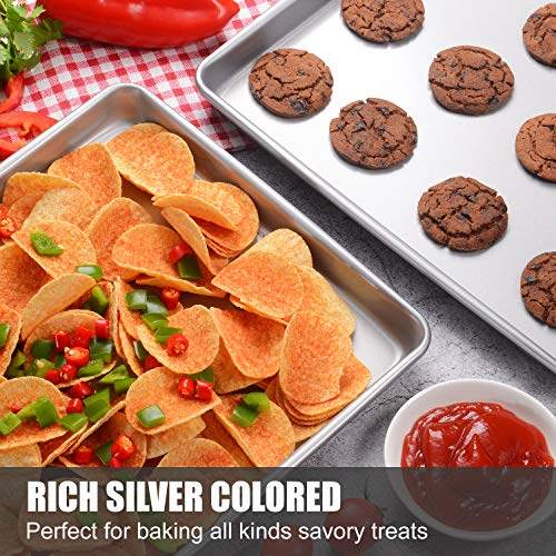 Joho Baking Sheet Pans Cookie Sheet,Nonstick Bakeware Set of 2, Professional Baking Pan Set for Oven,2-Piece,Silver