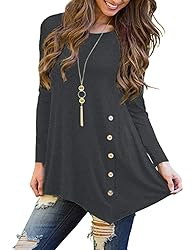 Miskely Women's Long Sleeve Casual Scoop Neck Tees