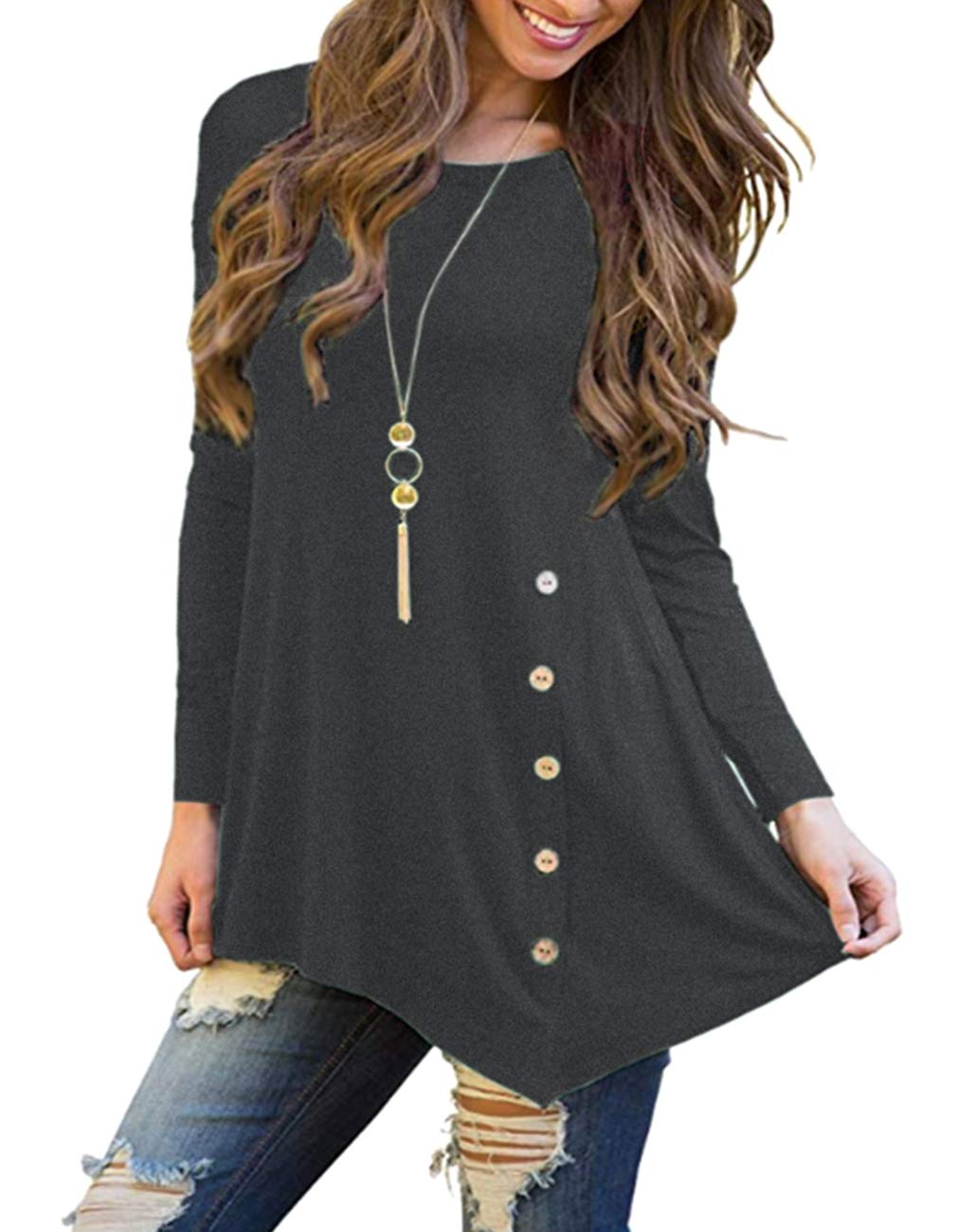 Miskely Women's Long Sleeve Casual Scoop Neck Tees