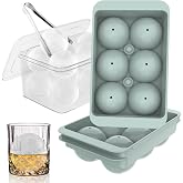 WIBIMEN 2.5-Inch Large Ice Cube Molds, 2-Pack Round Ice Ball Molds | Makes 12 Ice Spheres, Includes Storage Container and Tongs, Easy Fill and Twist Release for Whiskey, Bourbon and Cocktails