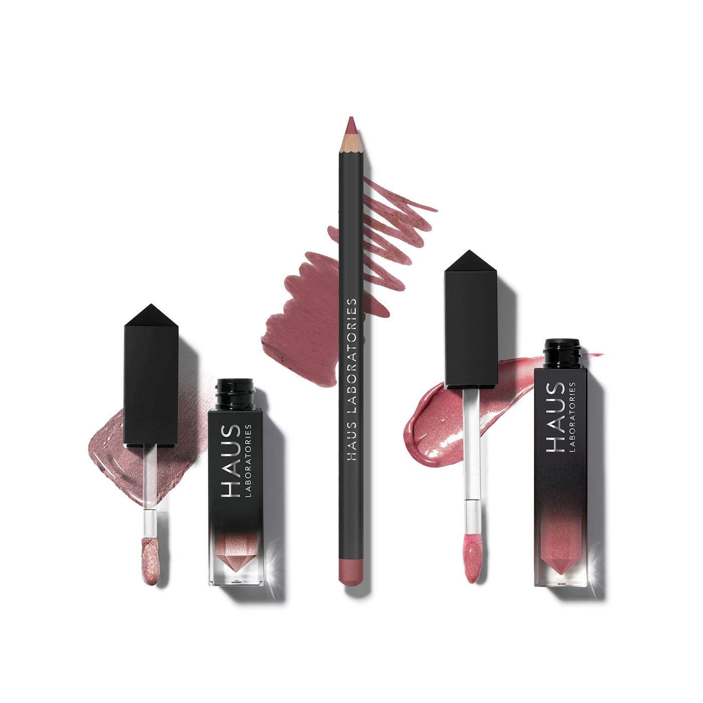 HAUS LABORATORIES By Lady Gaga: HAUS OF COLLECTIONS | Makeup Kit with Bag, Liquid Eyeshadow, Lip Liner Pencil, and Lip Gloss Available in 9 Sets, Vegan & Cruelty-Free | 3-Piece Value Set