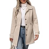 HrreBro Womens Long Wool Coat Business Casual Blazer Jackets Fall Winter Peacoat Cardigan Outwear