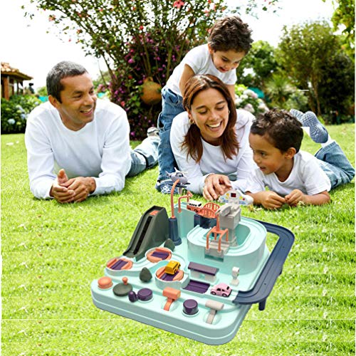 Car Adventure Track Set Creative Manual Operation Vehicles Race Toys Railway Racer for 1 2 3 4 5 6 7 years Old Boy Girl Infant Toddler Kid Puzzle Games Interactive Classic Toys Vehicle Playset Gifts