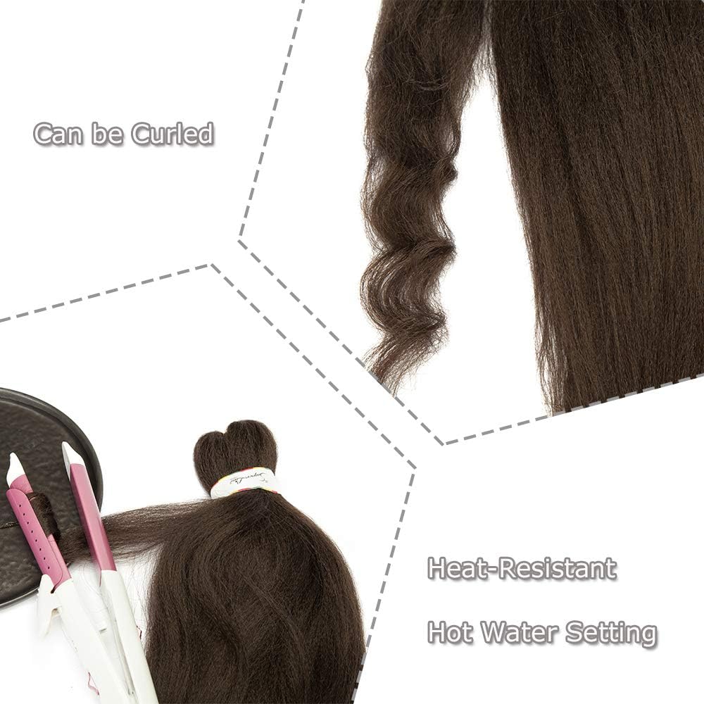 26 inches Easy Braids Pre-stretched Yaki Braiding Hair 6PC-540g #Auburn Crochet Hair Extension Synthetic Hair Hot Water Setting - Image 4