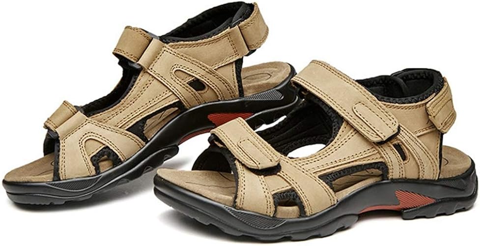 Amazon Ziv Nat ビーチサンダル スリッパ メンズ 両用靴 夏用靴 サボ ビジネス 通気 かかと付き アウトドア カジュアル スリッポン 牛革加工レザー ファッションサンダル