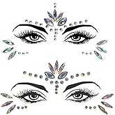 Mermaid Face Gems Stick Jewels for Women Cosplay Mermaid Halloween Club Costume Face Gems Sticker on Rave Party Gift for Kids Costume Temporary Tattoos