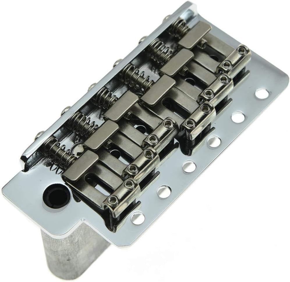 KAISH Chrome Vintage ST Strat Guitar Trem Tremolo Bridge Full Size Block Bent Saddles - Image 3