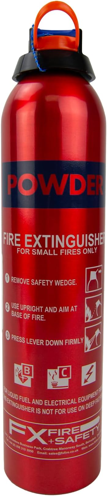 AA 950g Fire Extinguisher BC Powder 5 Year Warranty UK Made