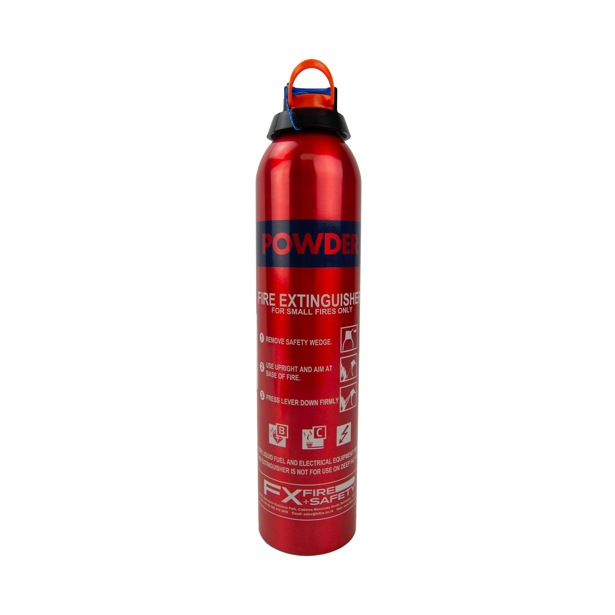 AA 950g Fire Extinguisher AA1547 - Uses BC Powder Small Fires - Lightweight Easy To Use UK Made 5 Year Warranty