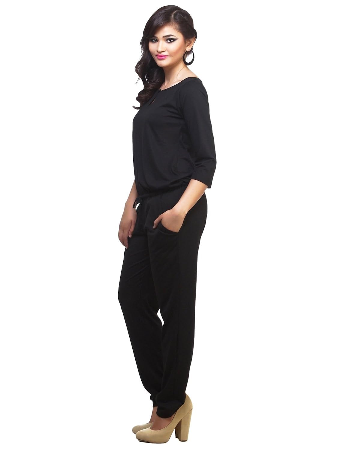 cottinfab women's rayon jumpsuit(0_black_)