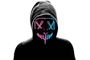 BCHOCKS Halloween Masks LED Light Up Purge Mask Led Mask Scary Halloween Mask for Halloween Costume Party Supplies