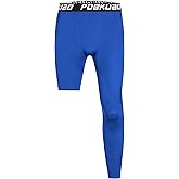 Men's Basketball One Leg Compression Pants Full Length Single Leg Tights Athletic Base Layer Leggings for Football Workout