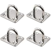 Branded Boards Heavy Duty 304 Stainless Steel Pad Eye Plate (2 Pack, M6) - For Hammocks, Swings, Hanging