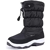 CIOR Women's Snow Boots Winter II Water-Resistant Fur Lined Frosty Warm Anti-Slip Boot U120WMX001-Black-37