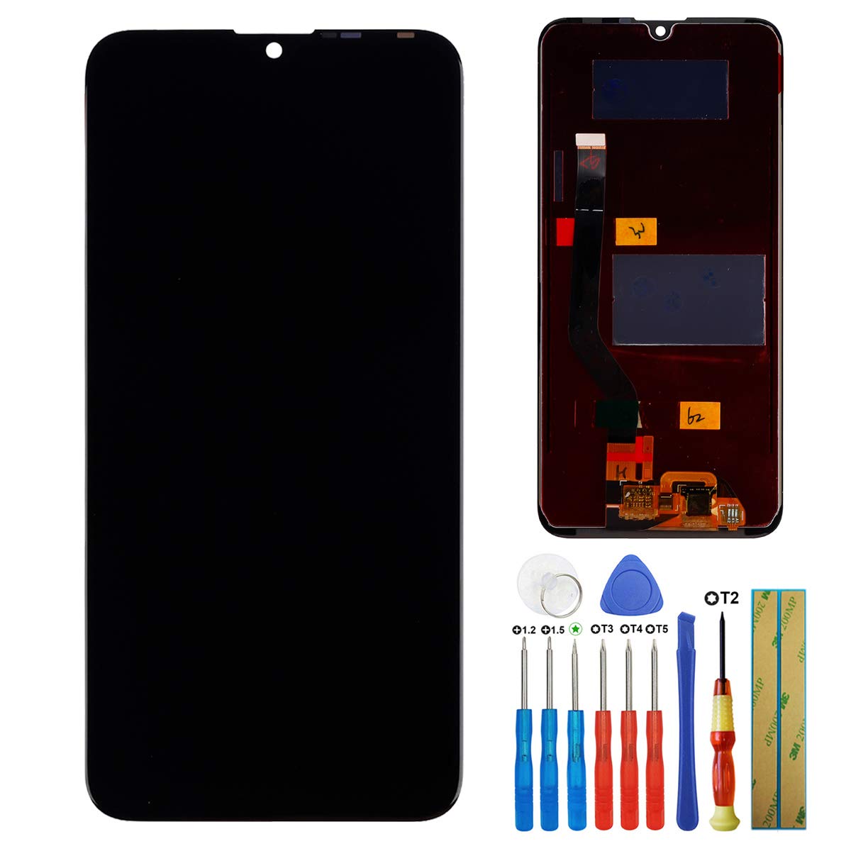 E-yiiviil display compatible with Huawei Y7 2019/Pro 2019/Prime 2019 LCD touch screen display assembly with tools.