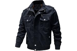 Military Jackets for Men Mens Lightweight Jacket Cotton Outdoor Utility Jacket Cargo Long Sleeve Button Up Outwear