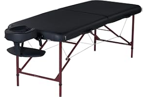 Master Massage Zephyr Lightweight Portable Massage Table Package- Tattoo Table- Spa Bed (Black, Maroon)