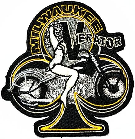 HHO Hot Leathers Knucklehead Pin up Patch Milwaukee Ibrator Rider Biker Tattoo Biker Punk Rock Logo Motorcycle Patch for Bags Jackets Jeans Clothes