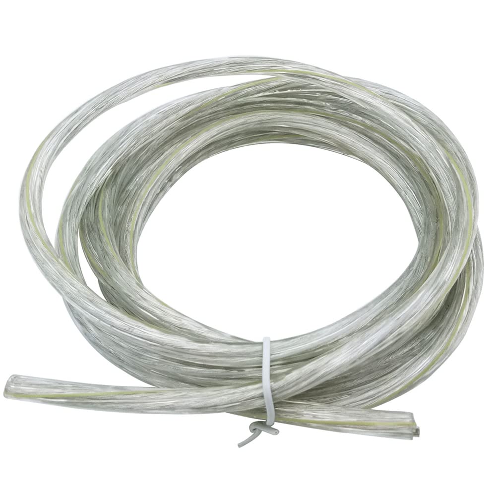 Electrical Wire - 3 Core Round Transparent PVC Mains Copper Wire - High Temp Resistance - 3 x 0.75 mm² Power Cable - Twin & Earth - 5 Metre Cut Length - Flexible Pond Cable