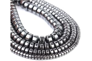 Natural Stone Beads Black Hematite Thick Flat Round Loose Spacer Beads for Jewelry Making Accessories DIY Bracelet Loss Weigh