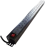 Eagle 12-Way UK Vertical PDU Surge Protection 19 Inch Rack Mount 2m Lead view 1