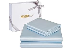 ZIMASILK Parure de lit 4 pièces 100 % pure soie de mûrier 19 mommes pour dormir, douce, respirante et hypoallergénique, pour 