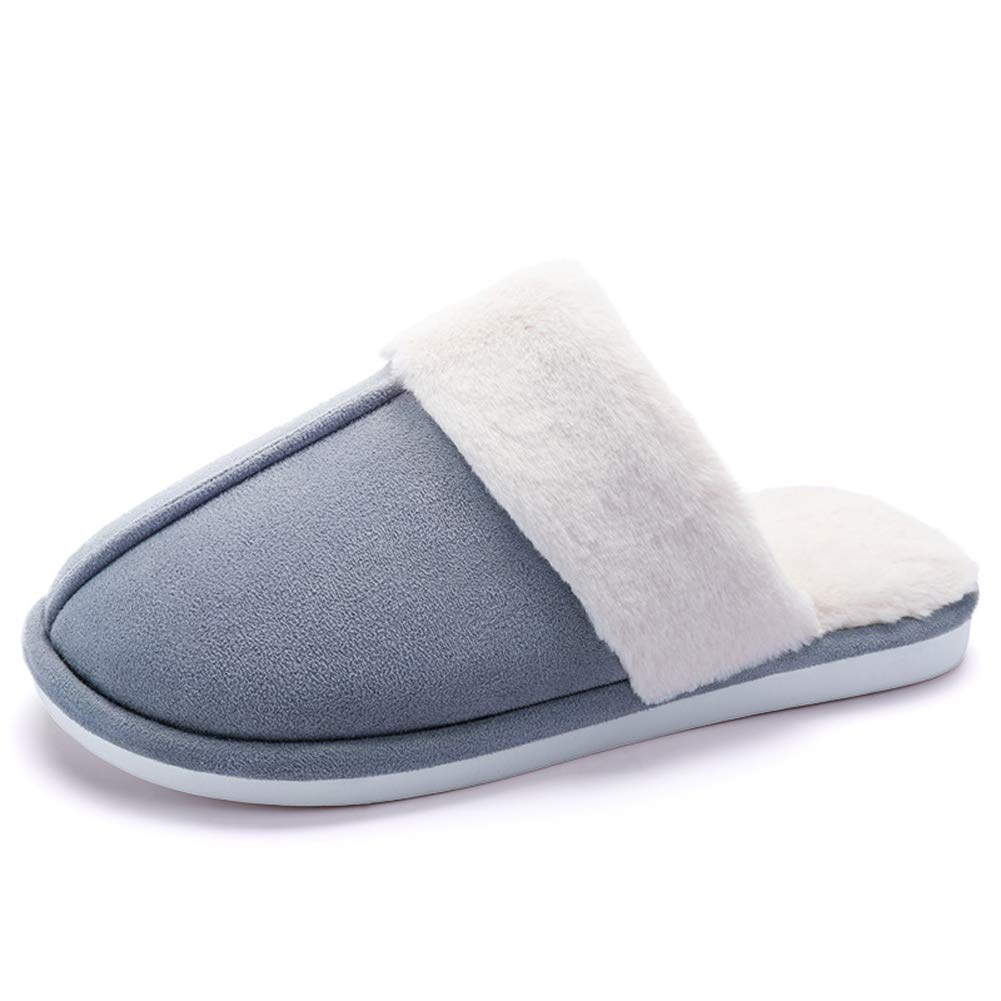 CAMEL CROWN Women\'s Comfort Fleece Memory Foam Slippers Slip-on Clog House Shoes Indoor Use (Dark Grey, 10-11 N (A) US)