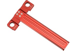 AKNgoes Woodworking Scriber T-Square Ruler 8in with Thoughtful Support Lips, Architect Ruler for Carpenter Work, Layout and Measuring Tools