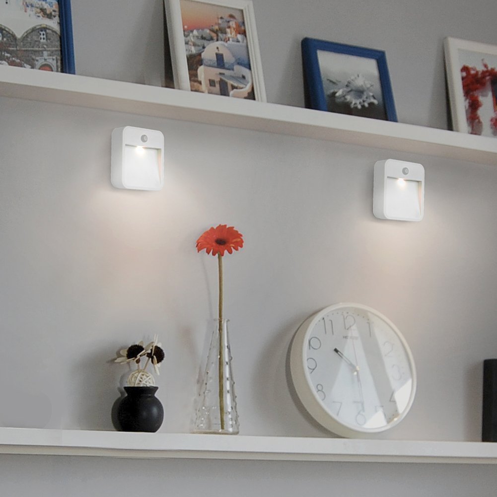 Motion Sensing LED Light, Battery Powered Waterproof Sensor Lamp With Free Adhesive Tape Light Induction Nightlight for Hallway, Stairway, Washroom, Wardrobe, Closet,Balcony