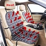 Zone Tech Car Heated Seat Cover Cushion Hot Warmer - 2-Piece Set 12V Heating Warmer Pad Hot Gray Cover Perfect for Cold Weather and Winter Driving