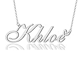 AOLO Khloe Heart Name Necklace Silver Stainless