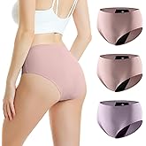 Carer High Absorbency Period Underwear for Women Heavy Flow Seamless Womens Leak Proof Period Panties Menstrual Briefs for Women Light Incontinence Underwear 3pk 2XL (2 Pink/1 Purple)