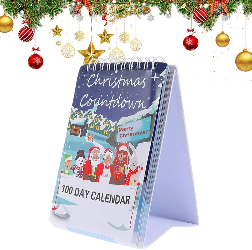 Photo 1 of 100 Day Christmas Countdown Calendar, 2025 Christmas Countdown Calendar, Desktop Advent Calendar for Home Office Room Decor, Xmas Count Down Gift