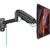MOUNT PRO Single Monitor Wall Mount for 13 to 32 Inch Computer Screens, Height Adjustable Wall Mount Monitor Arm Holds Up to 19.8lbs, Full Motion Wall Bracket, VESA Mount 75x75, 100x100, Black